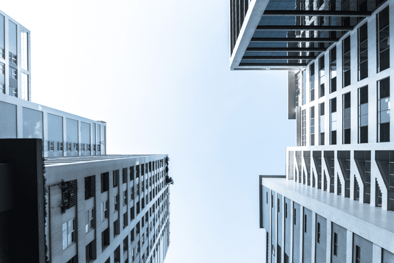 Sky view of a block of flats