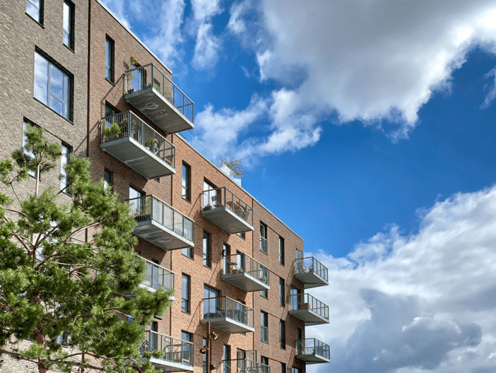 Block of flats and blue sky